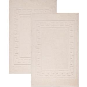 Superior Heavyweight Cotton Bath Mats, Bath Rugs For Bathroom Accessories, Washable Rug For Shower, Bath, Toilet, Modern Decor, No Backing, Luxury Hotel And Spa Quality, Set of 2, 22" x 35", Canary