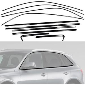 Black Window Trim for Audi Q5 SQ5 2009-2017 Window Chrome Delete Blackout | Stainless Steel, Glossy Black, Strong Adhesive, Easy Installation
