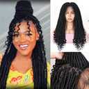 Lady Miranda Goddess Faux Locs Wig Full Lace Front Dreadlock Wig with Baby Hair Faux Locs Wigs for Black Women Synthetic Dreadlock Wigs for Black Women Goddess Locs Braided Lace Front Wigs