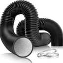 VIVOSUN 4'' Flexible Aluminum Duct, 25 FT Long Heavy-Duty Multi-Layer Air Hose for HVAC Ventilation, Dryer Vent Hose for Grow Tents and Duct Fan Systems, 2 Clamps Included