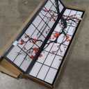Roundhill Furniture Black Japanese 4-Panel Screen Room Divider, Plum Blossom
