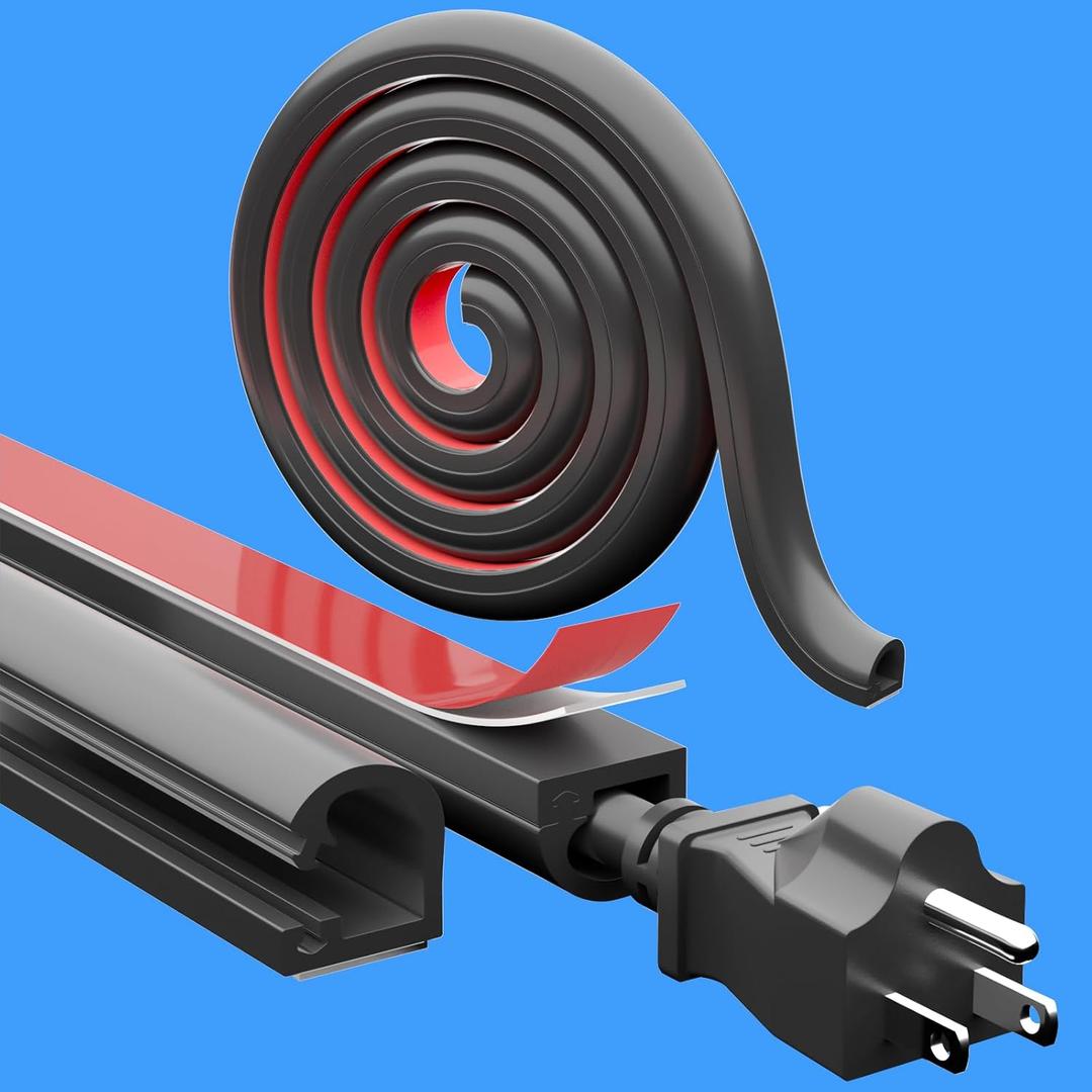 [Upgraded] 39 Inch Cord Hider Wall, Silicone Cable Hiders for TV on Wall, Cord Covers for Wires on Wall, 1 Wire Hider Raceway Cord Cover for Wall Mounted TV Management, W0.59'' H0.47'' Black