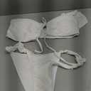 SOLY HUX Women's Ruffle Trim Tie Front Bikini Set Bathing Suits 2 Piece Swimsuit White M