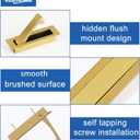 HOMOTEK Recessed Pocket Door Pull Handle, Edge Flush Door Pull, Hidden Door Finger Pull, Modern Pocket Hardware for Sliding Door, Size: 80x22x16mm, Stainless Steel 304 (Brushed Brass,4pack)