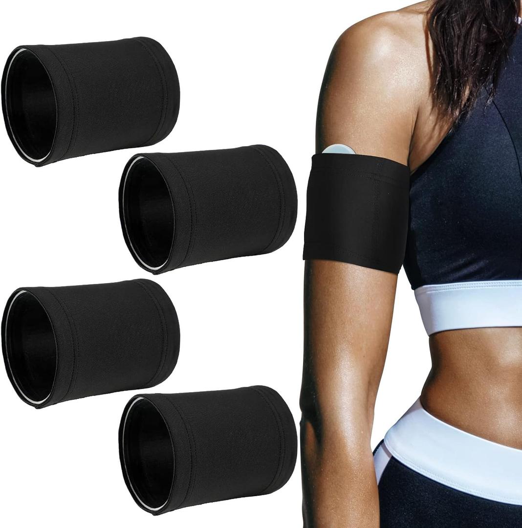 4 Pcs Diabetes Arm Band Diabetes Sensor Cover Washable Reusable Diabetic Sensor Armband Sleeve for Diabetic Supplies Sports (X-Large)