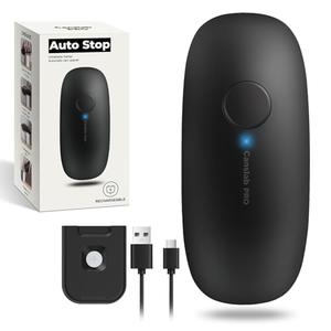 Canslab Ultrablade PRO Auto Stop Can Opener - Rechargeable Electric Can Opener for Kitchen for Seniors with Arthritis - One Touch Side Cut Opener, Smooth Edge, Handfree, Wall Mounted Small Size, Black