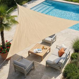 Petgrow Sun Shade Sail, 10' x 13' Rectangle, Outdoor Shade Cloth, Heavy Duty Sunshade, UV Block Fade Tear and Rust Resistant Canopy for Patio Garden Yard Deck Pergola Activities (12FTX12FTX12FT)