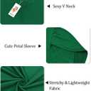 VISLILY Plus-Size-Tops for Women Casual Petal Sleeve T Shirts Summer V Neck Loose Comfy Tee (Green)