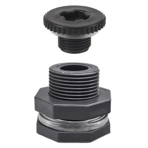 1.5" Female Bulkhead Water Tank Connector PVC Thru-Bulk Fitting for Rain Barrels, Aquariums, Tubs, Pools