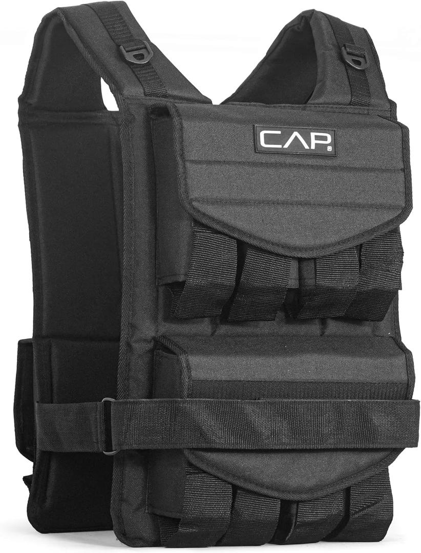 CAP Barbell Adjustable Weighted Vest | 70lbs | Heavy-Duty Workout Vest with Removable Iron Weights for Strength Training, Cardio, Running, and Calisthenics, 70-pound