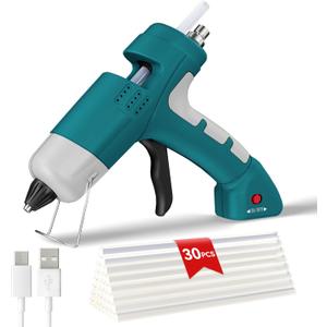 20W Cordless Hot Glue Gun with Type-C Charger,Fast Heating Mini Glue Gun and Sticks Set with 30 PCS Glue Sticks for DIY&Arts&Crafts,Home Repair