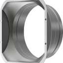 Hon&Guan 6 Inch Duct Connector, Metal Straight Pipe Flange for 6 Inch Duct, Square to Round Dryer Vent Connector for Heating Cooling Ventilation System