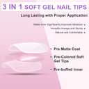 SXVME Gel Nail Tips Square Medium Short,Nude Press on Nails Medium Pre-Colored Natural Nail Tips,Soft Acrylic Nails with Primer Cover,Fake Nails False Nails 15 Sizes for DIY Nail Art