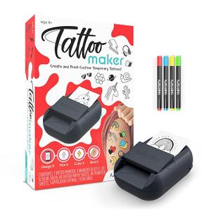 Hello Blink Temporary Tattoo Printer - Ink-Free Thermal Printing & Custom Temporary Tattoos - App-Based Design for Kids & Fake Body Art - Includes Transfer Sheets & Marker Set -Multicolor, Ages 8+
