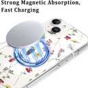 KANGHAR Magnetic Designed for iPhone 14 Plus Case Clear Compatible with MagSafe Cute Flowers Floral Pattern Soft TPU Bumper Shockproof Anti-Scratch Slim Phone Cover Designed for iPhone 14 Plus Cases