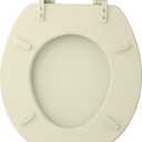 Soft Standard Vinyl Toilet Seat, Bone - 17 Inch Soft Vinyl Cover with Comfort Foam Cushioning - Fits All Standard Size Fixtures - Easy to Install Fantasia by Achim Home Decor