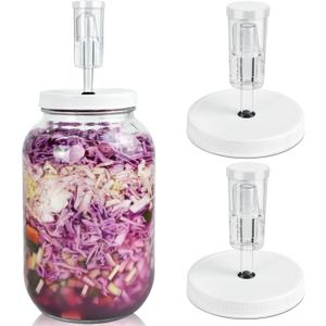 Artcome 10 PC Airtight 1 Gallon Fermentation Lid with Airlock - Transform Gallon Jar Into a Fermenter - Perfect for Pickles, Hard Kombucha, Beer, Cider - Gallon Lid with Econolock Airlock