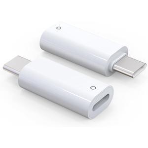TechMatte USB C Pencil Adapter Designed for Apple Pencil 1st Gen, Only Compatible with iPad 10th /11th A16 2025 Gen,USB-C to Lightning Pencil Charging Adapter,Support Charging & Connection(2Pack) (two pieces)