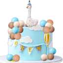 2 x One Silly Goose Cake Topper,Little Goose Cake Topper One Silly Goose Birthday Decor Goose Party Decorations 1st Birthday Supplies(Blue Theme)