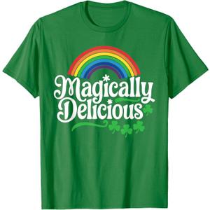 Magically Delicious Shirt Men Women Kids St Patricks Day T-Shirt (Small,Kelly Green)