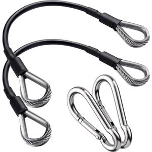 2PCS Gym Cable Extension,Replacement Cable Machine Accessories,Cable Pulley Attachments for Gym -Thick 5mm(0.2inch) Heavy Duty Steel Wire Rope for Home Gym Cable, Leg Extensions Machine