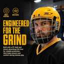 Breathable Ice Hockey Helmet with Protective Cage, Impact Resistant Hockey Head Gear for Youth & Adult, Small