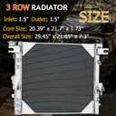 Radiator 3 Row Compatible with 2007-2017 Jeep Wrangler 2018 JK Unlimited Rubicon Sahara 2008 2009 2010 2011 2012 2013 2014 2015 2016 3.6L 3.8L V6, Wrangler JK Radiator