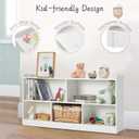 Montessori Shelf, Wooden Toy Storage Organizer for Books Toys, 2 Shelf Bookcase, 5-Section Storage Cabinet, Toddler Book Shelf for Kids Rooms, Playroom, Nursery, Kindergarten, 121.92 cm x 40.64 cm x 9.144 cm