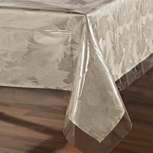 sancua Clear Plastic 100% Waterproof Tablecloth - 54 x 108 Inch - Vinyl PVC Rectangle Table Cloth Protector Oil Spill Proof Wipe Clean Table Cover for Dining Tables, Parties & Camping, Crystal Clear