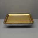Baderke 1 Set 16" x 9" Chilled Serving Tray for Parties with Compartments and Lid Charcuterie Serving Board Ice Rectangle Chilled Party Platter for Seafood Vegetable Fruit Shrimp Cocktail (Gold)