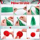 Pasimy Christmas Party Decorations Red Green Honeycomb Garlands Honeycomb Ball Garlands Tassel Banner for Christmas Birthday Wedding Baby Bridal Shower Decorations Supplies Kit