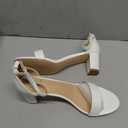 FW FRAN WILLOR Women Open Toe Low Chunky Short Heels Ankle Strap Block Heel Sandals Party Dress Wedding Pump Shoes 9.5