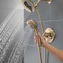 Delta Saylor 17 Series Brushed Gold Dual-Function Shower Faucet Set with In2ition 2-in-1 Dual Shower Head with HandHeld Spray Combo, Valve Trim Kit, Champagne Bronze T17235-CZ-I (Valve Not Included)