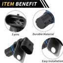 1 Pc Crankshaft Position Sensor for Chevrolet Silverado 2500 1999-2004 for GMC Sierra 3500 01-06 Crank CKP Sensor Sturdy Metal Plastic Engine Black