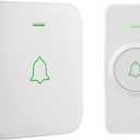 AVANTEK Wireless Doorbell, Mini Waterproof Door Bell Chime Operating at 1000 Feet, CW-11 Doorbell with 52 Melodies, 5 Volume Levels & LED Flash (White)