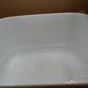 SpaceTime Extra Large Litter Box with High Sides,24.2" Lx16.3 Wx12.9 H XL Multi Cat Litter Pan for Kitty,Cat Boxes for Indoor Cats,Jumbo Litter Boxes for Big Cats,Anti-Splashing,Easy to Clean (White)
