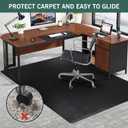 Large Office Chair Mat for Carpet, 46"x 60" Anti-Slip Waterproof Desk Chair Mat for Rolling Chairs, Heavy Duty Vinyl Computer Floor Protector, Easy Glide Floor Mat for Work, Home Office, Gaming