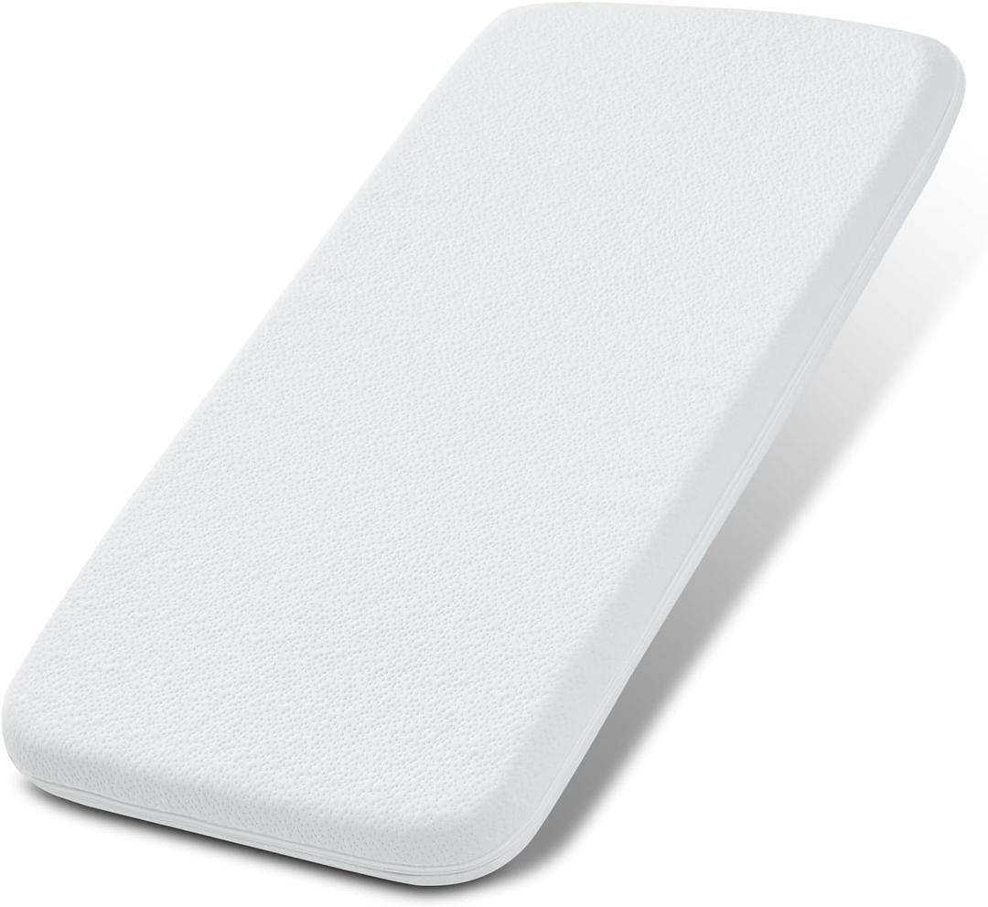 NeoBorn Baby Bassinet Mattress Pad, 33" x 20" Dual Sided Comfort Gel Memory Foam Mattress with Removable Breathable Soft Tencel Cover Fit for Baby Delight/Mika Micky/KoolerThings Bassinet (Retangle 33'' x 20'' x 2'')