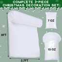 winemana Christmas Fake Snow 3-Piece Set Decorations, Snow Blanket Roll, Artificial Snowflakes, Fluffy Snow for Christmas Village Houses Display Winter White Wonderland Kitchen Table Top Decor