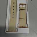 OUHENG Leather Bands Compatible with Apple Watch Band 49mm/46mm/45mm/44mm/42mm, Genuine Leather Strap for iWatch Series 11/10/9/8/7/6/5/4/3/2/1 & Ultra 3/2/1 & SE3 SE2 SE, Ivory White/Rose Gold