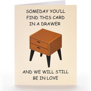 4 x VIVIKEN Funny Birthday Card for Husband Wife, Happy Anniversary Card for Girlfriends Boyfriends, Happy Valentine Day Cards for Him Her, Love Greeting Gift for Men Woman