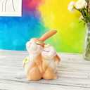 Cute Bunny Couple Figurine Decor, Romantic Rabbit Statue for Spring Home Decor, Easter Bunny Tabletop Decoration for Living Room Shelf Desk, Bunny Couple Gift for Couples