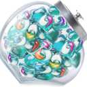 TidyFriend Glass Laundry Pod Container Angled Jar with Lid, Laundry Pod Storage Container for Washing Area Organization, Dishwasher Pod Container (Clear)