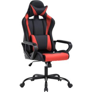 BestOffice High-Back Gaming Office Chair Racing Style Computer Desk Chair Ergonomic Executive Swivel Rolling Chair with Lumbar Support for Women, Men(Red)