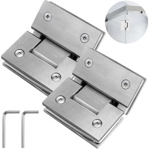 KAFENDA 90 Degree Shower Door Hinges, Heavy Duty Frameless Glass Door Hinges Stainless Steel Bathroom Gate Clamp for 8-12 mm Toughened Glass, Rust & Corrosion Resistance (135 Degree)