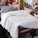 Bedsure Comforter Duvet Insert - Quilted Comforters Twin XL Size, All Season Duvet, GentleSoft Down Alternative Bedding, with 8 Tabs, Gifts for Women/Men, White, Twin XL 92 x 68 Inches