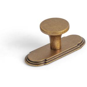Goo-Ki Antique Brass Cabinet Knob with Backplate,Retro Style Zinc Alloy Cabinet Hardware,6 Packed
