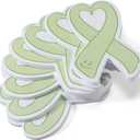 Teling 40 Pack Mental Health Awareness Items Sticky Notes Green Ribbon Self Stick Notepads for Office School Home Mental Health Month Party Supplies