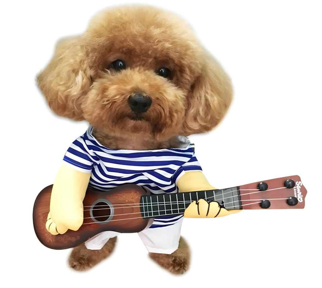 NACOCO Pet Guitar Costume Dog Costumes Cat Halloween Christmas Cosplay Party Funny Outfit Clothes (XL)