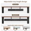 SUREUP9 Under Desk Cable Management Tray, Expandable 25.2"38.6", No Drill Clamp Mount, Cord Management Heavy Duty Carbon Steel Standing Cord Organizer for Home, Office, Gaming, Desk, Black